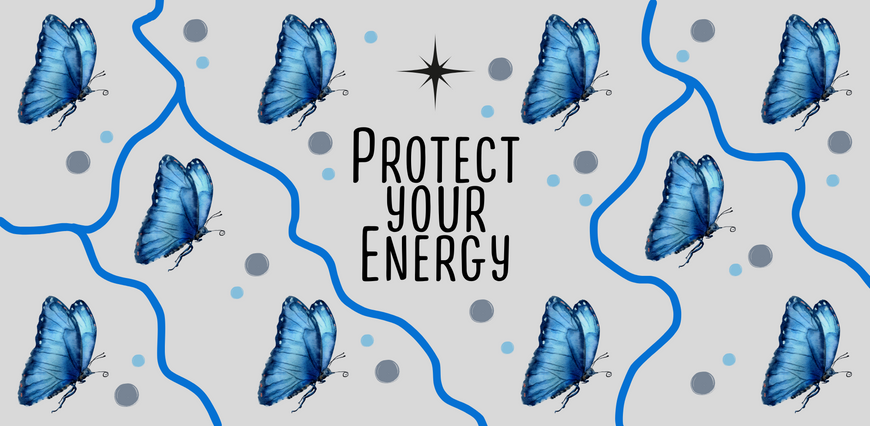 Креативна склянка "Protect your Energy" 500 мл з скляною трубочкою та бамбуковою кришкою 00337 фото